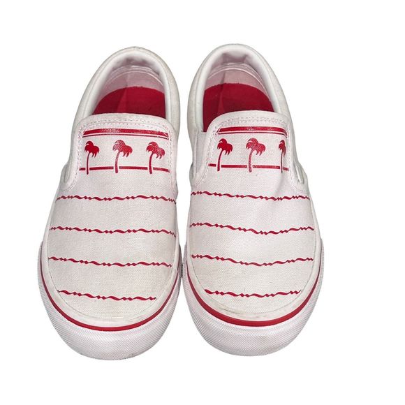 Vans In N Out Burger White/Red Slip on Sneakers Sz Kids 4, W5.5 Drink Cup Shoes - Picture 1 of 12